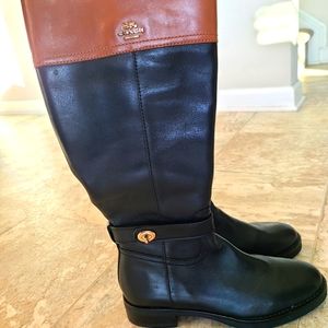 Coach Shoes | Coach Eva Riding Boots | Color: Black/Brown | Size:8